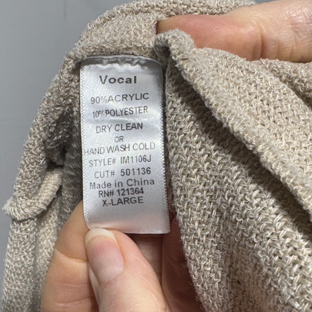 Vocal tan duster cardigan with lace bell sleeves size XL - Picture 6 of 6
